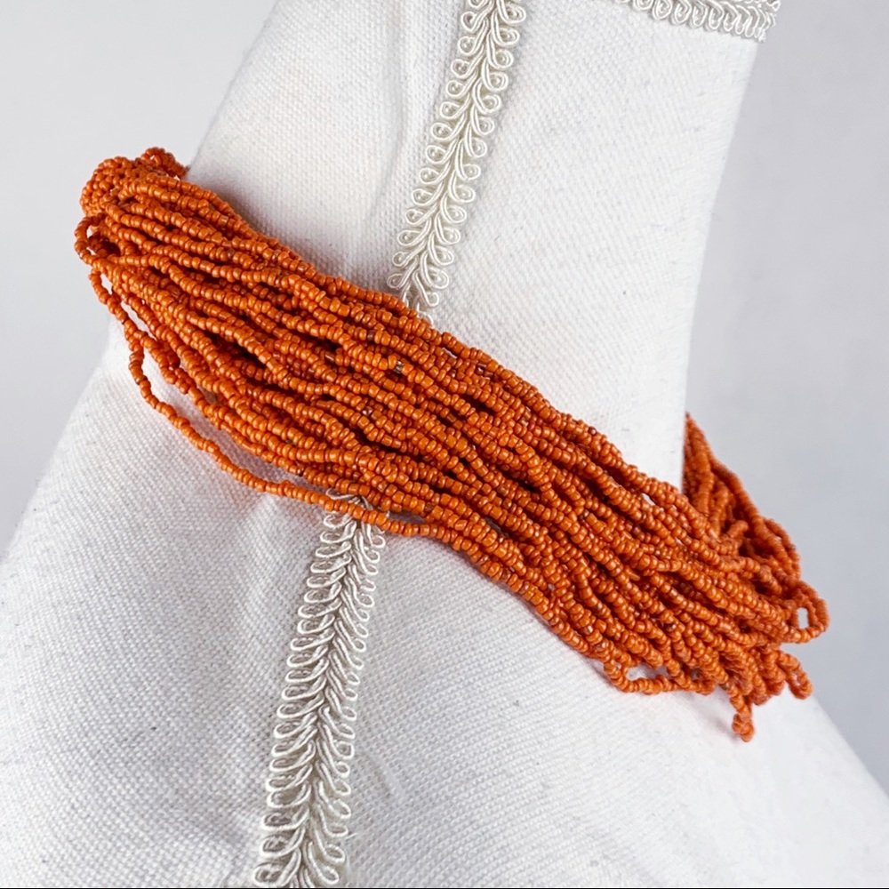 Bali Bead Orange Multi Bead Statement Necklace - image 7